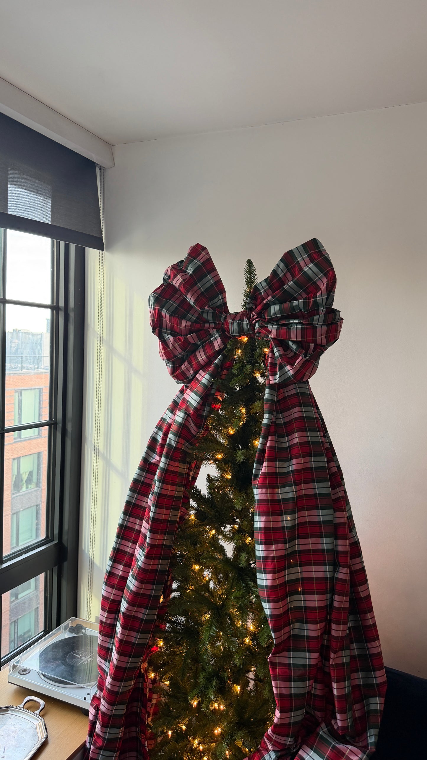 Big Plaid Silk Taffeta Bow