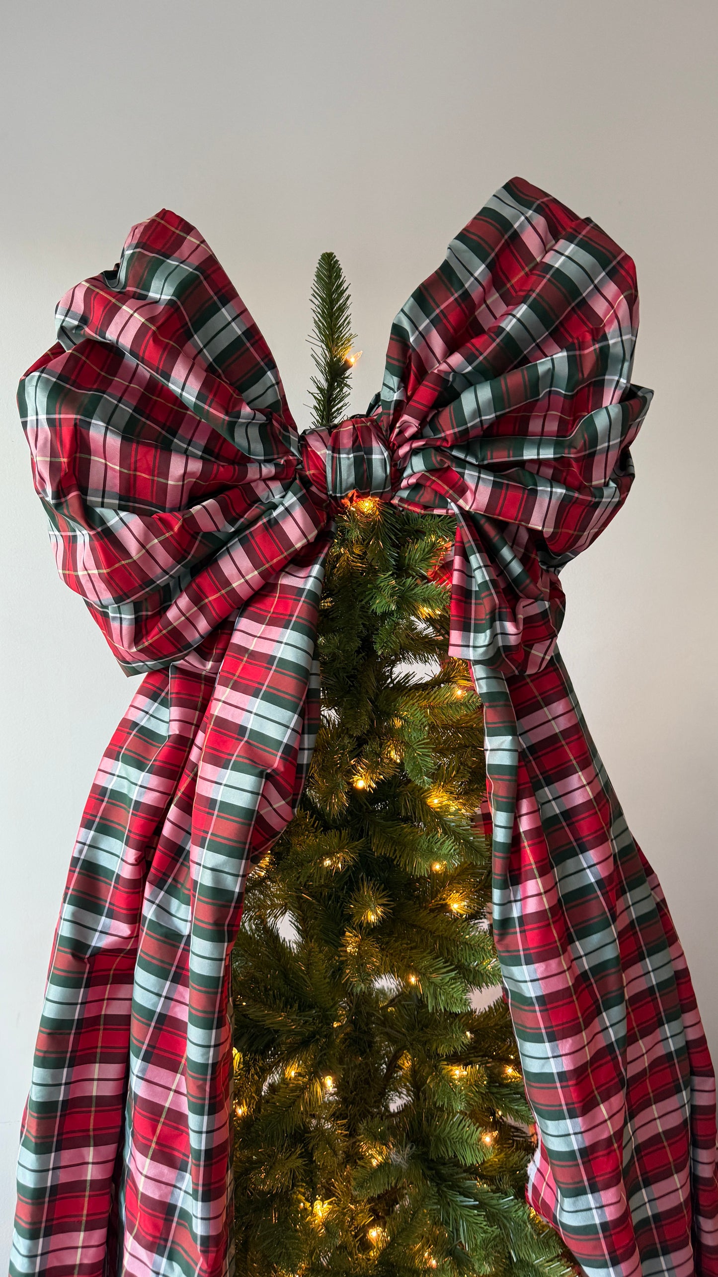 Big Plaid Silk Taffeta Bow